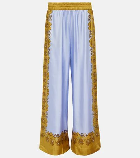 LA DOUBLE J Printed silk twill palazzo pants 1
