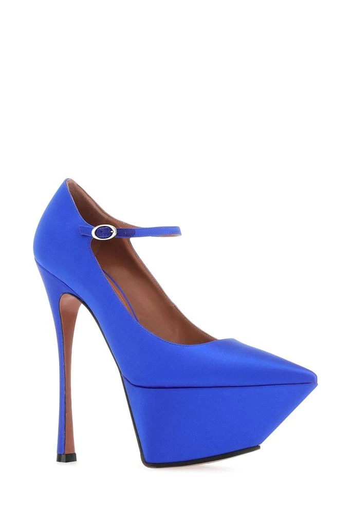 Amina Muaddi Electric blue satin Yigit pumps 1