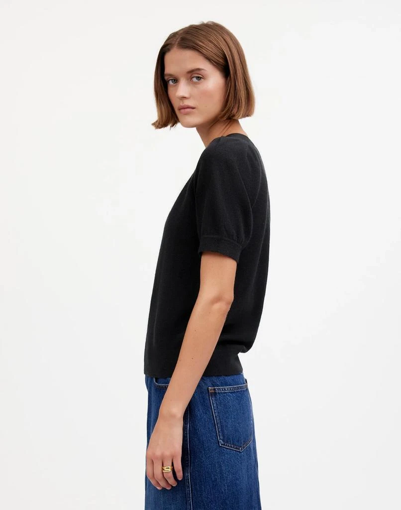 Madewell Cashmere V-Neck Puff-Sleeve Sweater Tee 2