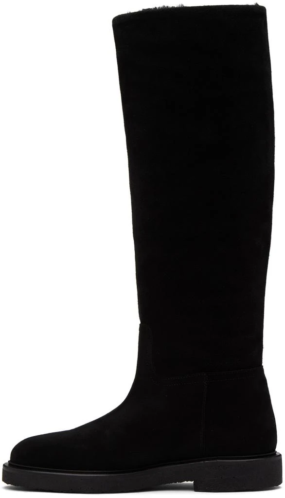 LEGRES Black Suede Riding Boots 3