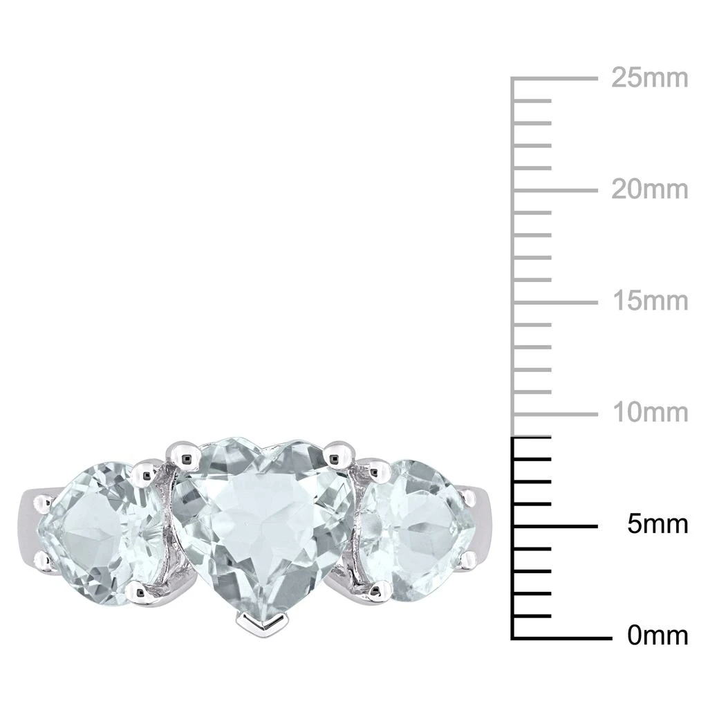 Mimi 
Max 2 4/5 CT TGW Aquamarine 3-Stone Heart Ring in Sterling Silver 3