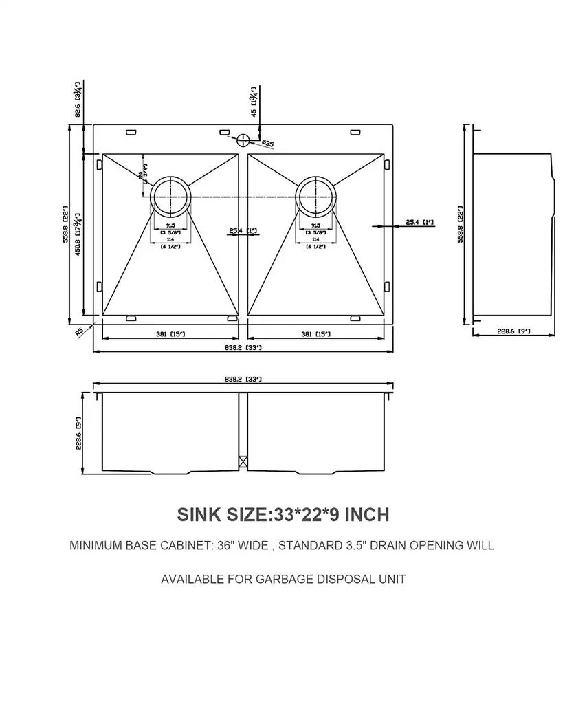 Flynama huluwat Double Bowl Kitchen Sink Drop In Stainless Steel 18 Gauge 50 and 50 6