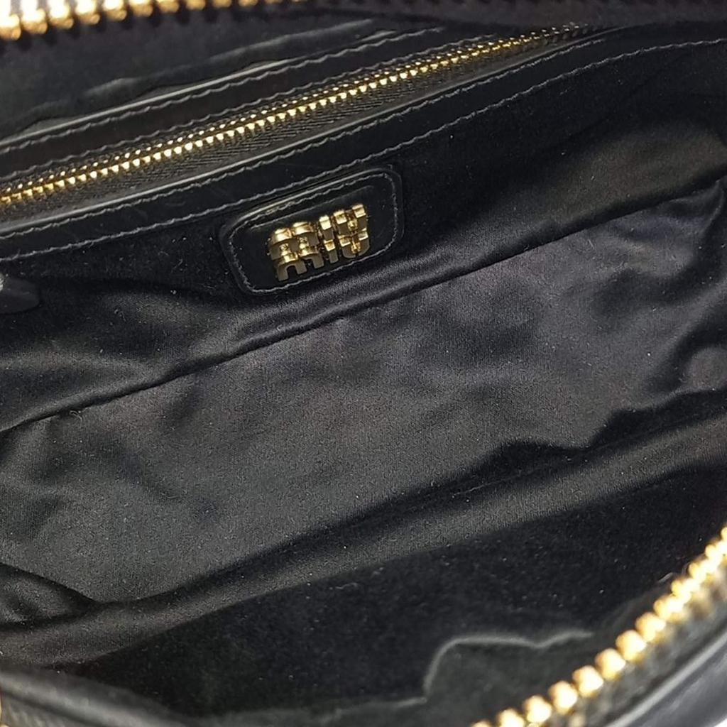 Miu Miu Miu Miu Black Leather Arcadie Crossbody Bag