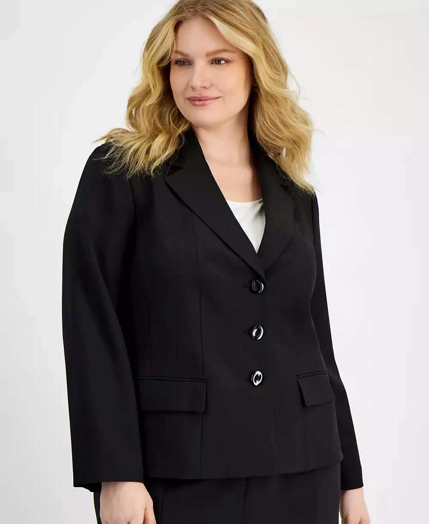 Le Suit Plus Size Three-Button Jacket & Skirt Suit 4