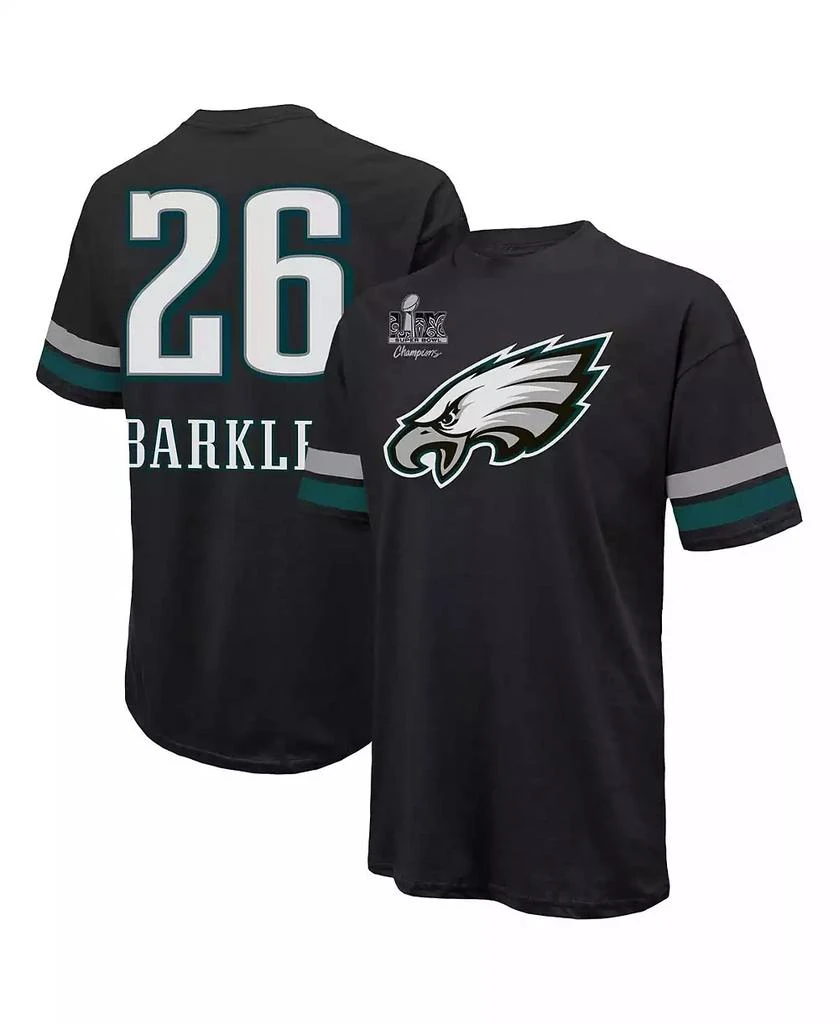 Majestic Threads Men's Saquon Barkley Black Philadelphia Eagles Super Bowl LIX Champions Oversized Player Name Number T-Shirt 1