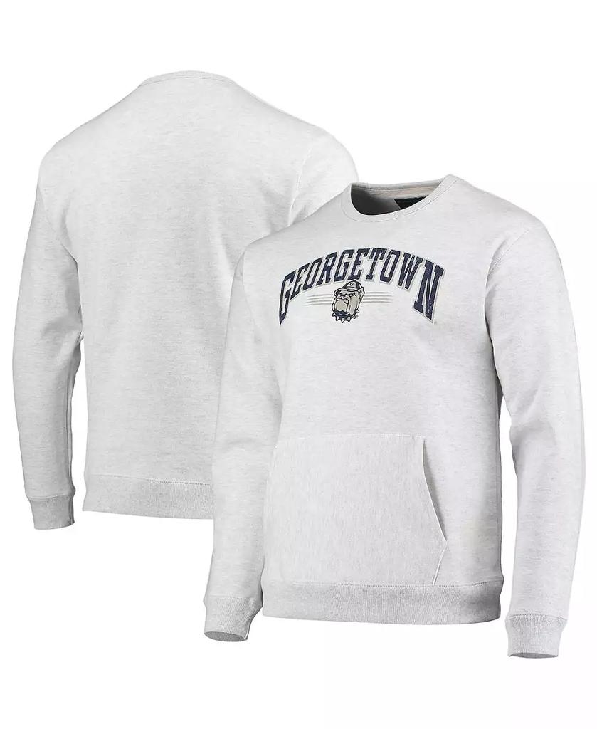 League Collegiate Wear Men's Heathered Gray Georgetown Hoyas Upperclassman Pocket Pullover Sweatshirt