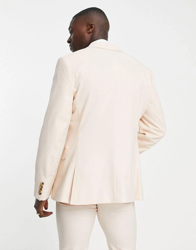ASOS ASOS DESIGN wedding skinny suit jacket with micro texture in stone 2