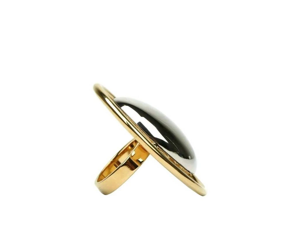 Yves Saint Laurent Women
s Center Brass Metal Oval Ring 3
