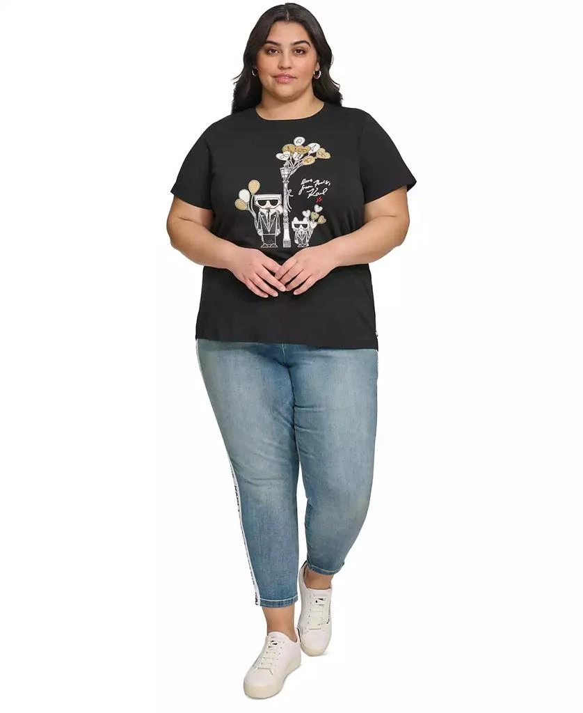 Karl Lagerfeld Paris Plus Size Embellished Graphic-Print T-Shirt, First@Macy’s 4