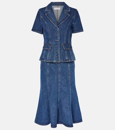 ワンピース Self Portrait Denim Midi Dress Denim Midi Dress – self-portrait-US