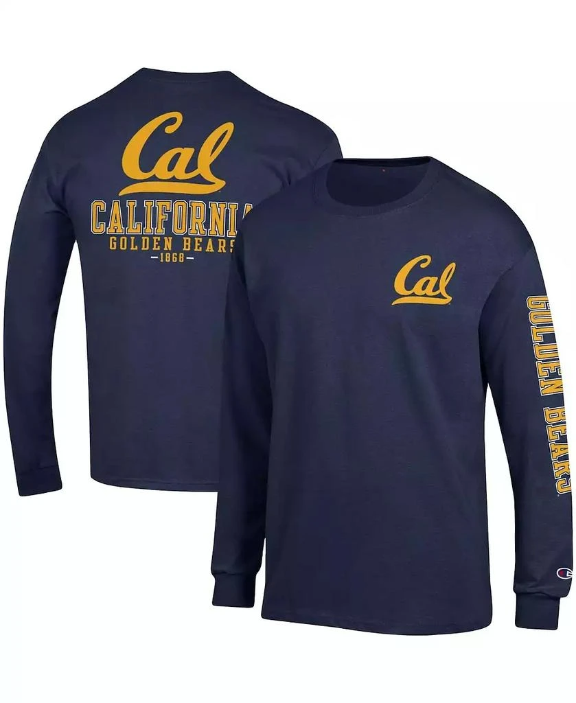 Shop Men's Navy Cal Bears Team Stack Long Sleeve T-shirt on Sale