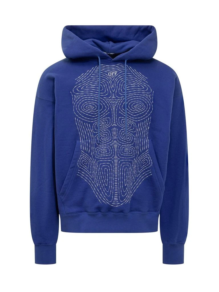 Off-White Off-White Logo Embroidered Drawstring Hoodie 1