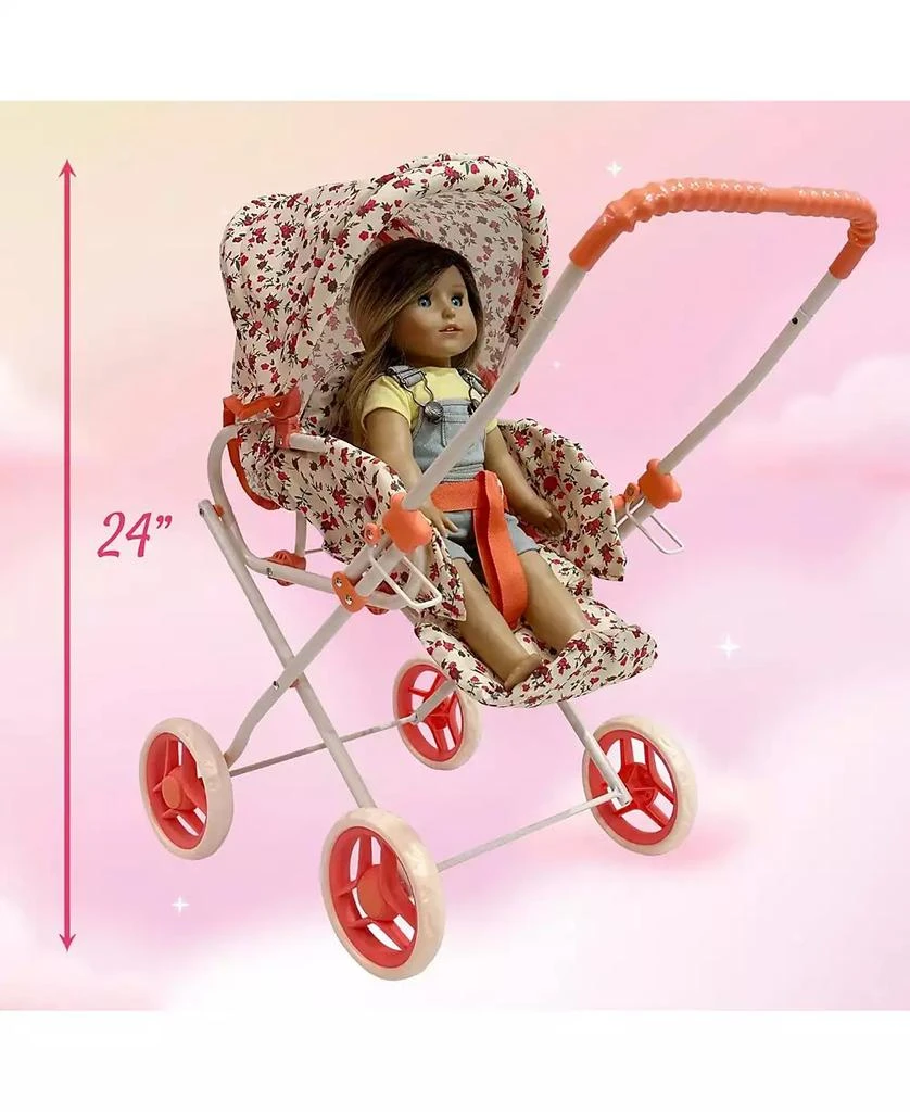 The New York Doll Collection Doll Bassinet Stroller with Travel Carry Bag 2