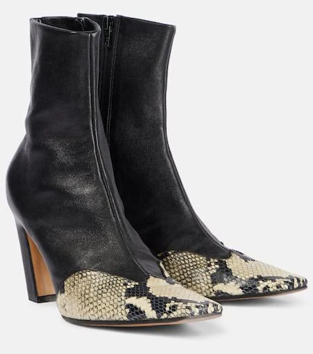 Khaite Nevada leather ankle boots 1