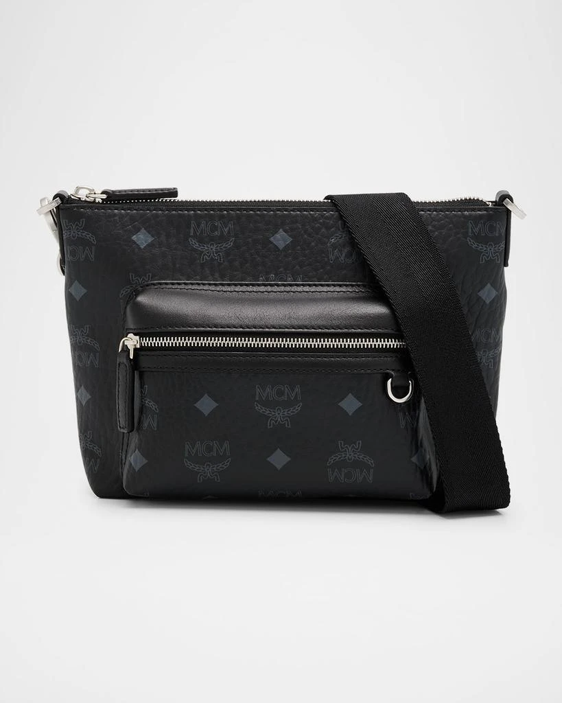 MCM Men's Aren Small Visetos Leather Crossbody Bag 1