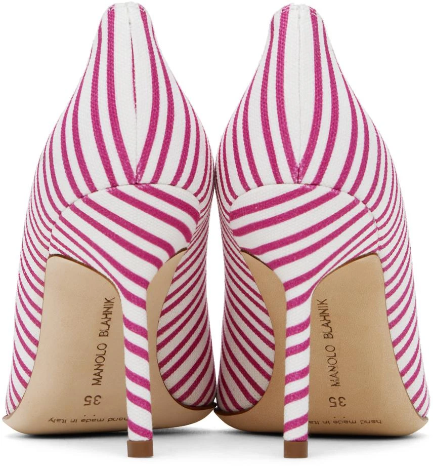 Manolo Blahnik Pink & White BB 90 Heels 2