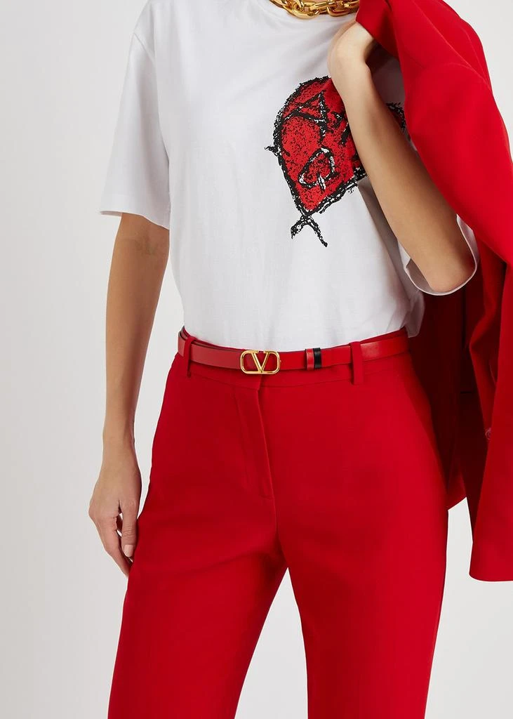 Valentino VLogo reversible leather belt 3