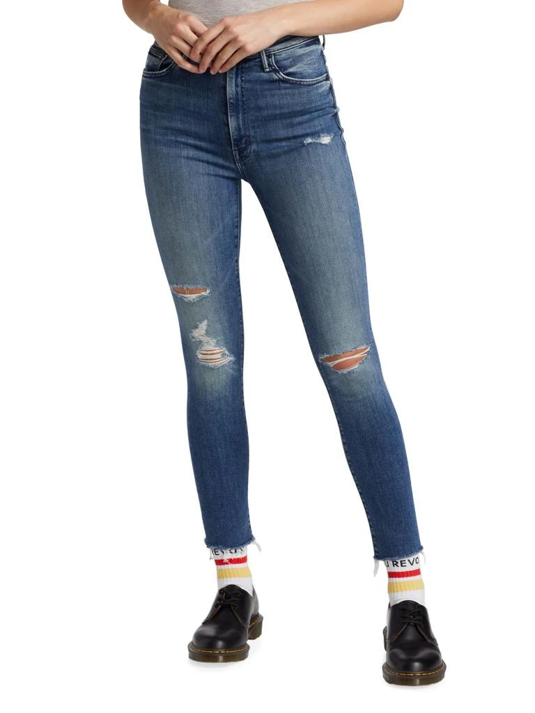 MOTHER The Swooner Fray Skinny Jeans 1