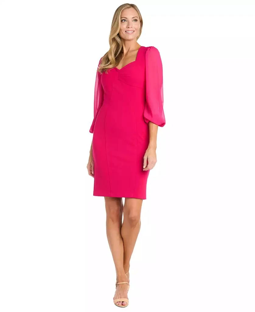 R & M Richards Women's Chiffon-Sleeve Sheath Dress 1
