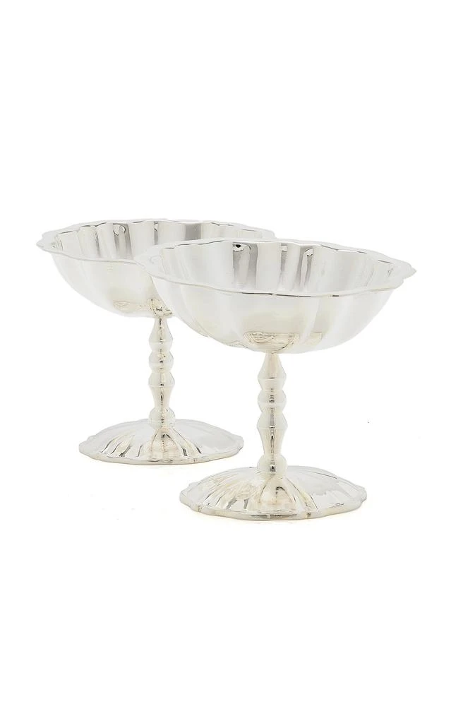 MoDA Moda Domus - Set-of-Two Silver-Plated Champagne Coupes - Silver - Moda Operandi