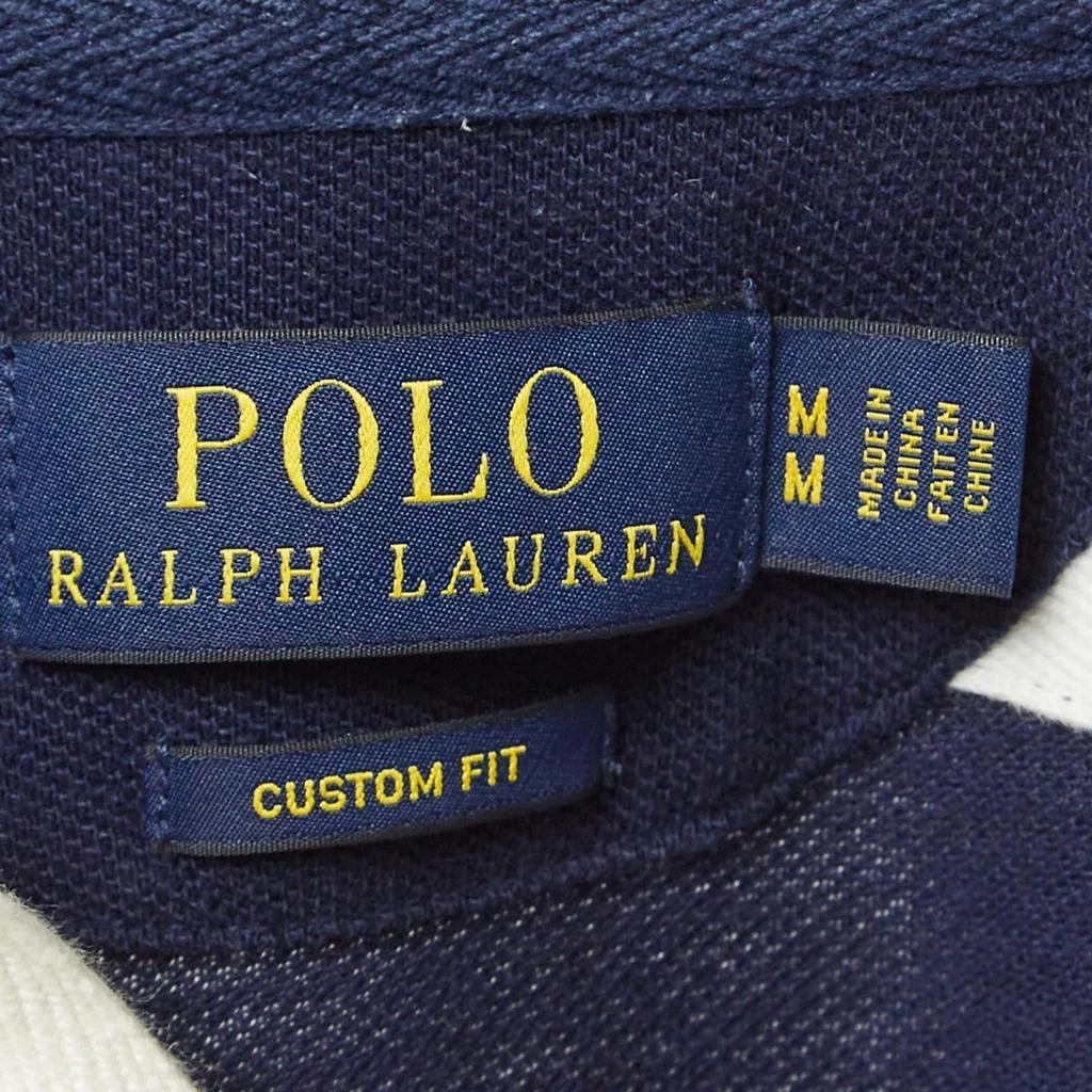 Ralph Lauren Polo Ralph Lauren Blue/Yellow Striped Pique Cotton Polo T-Shirt M 4