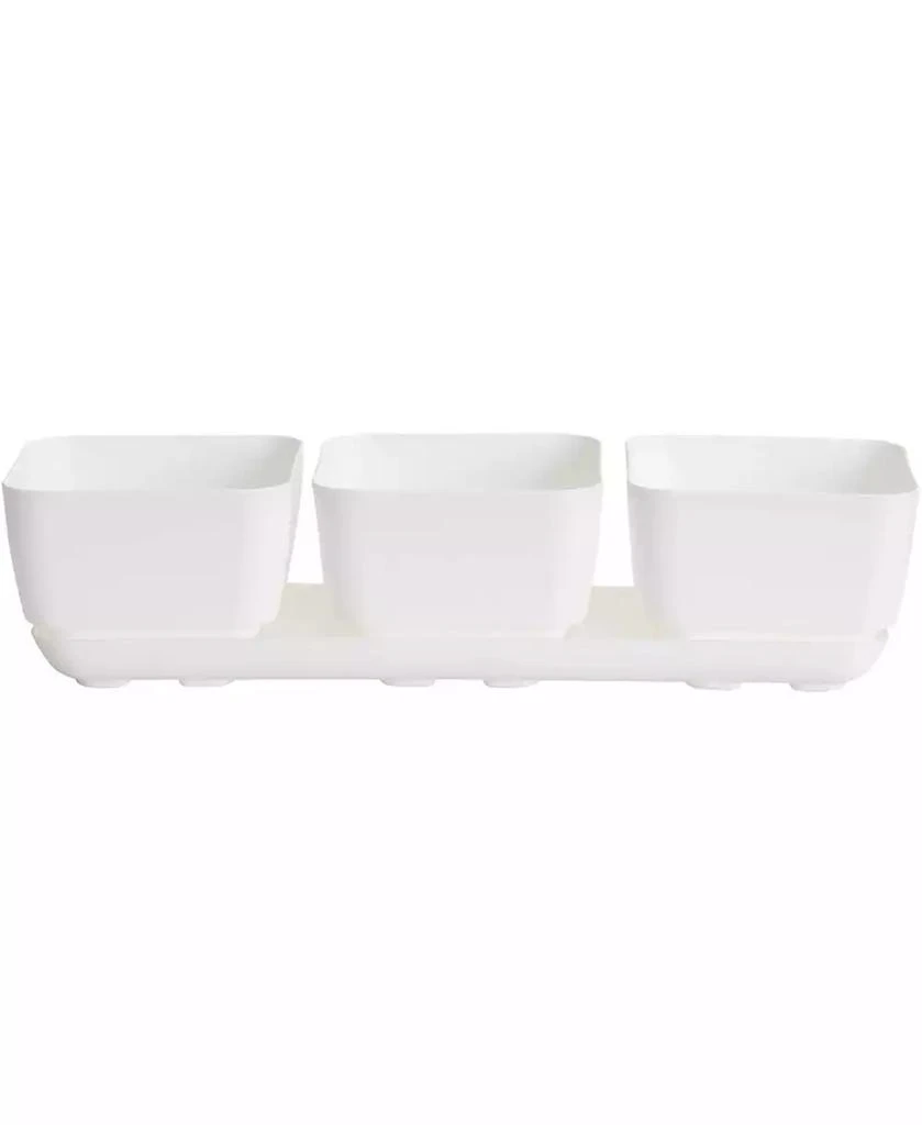 Novelty 10012 Herb 
Succulent Trio Planter/Plastic Flower Pot, White, 12"