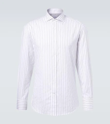 Brunello Cucinelli Striped cotton poplin shirt 1
