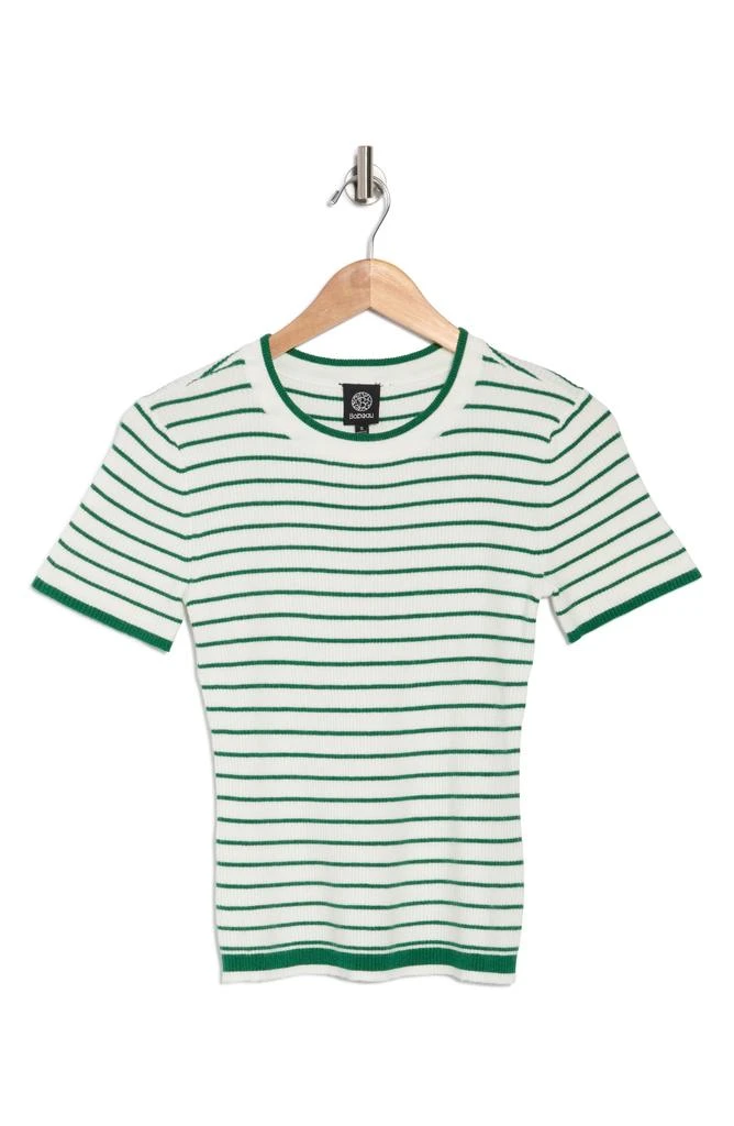 Bobeau Short Sleeve Ribbed Striped Sweater 3