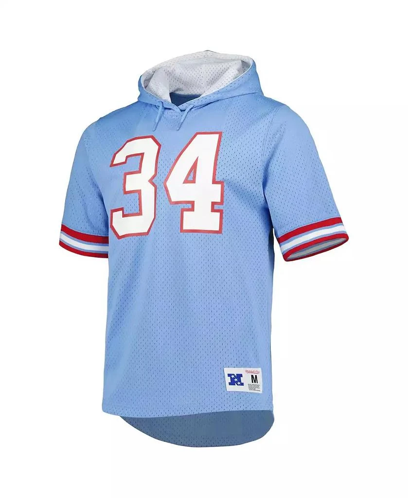 Mitchell & Ness Men's Earl Campbell Light Blue Houston Oilers Retired Player Mesh Name and Number Hoodie T-shirt 3
