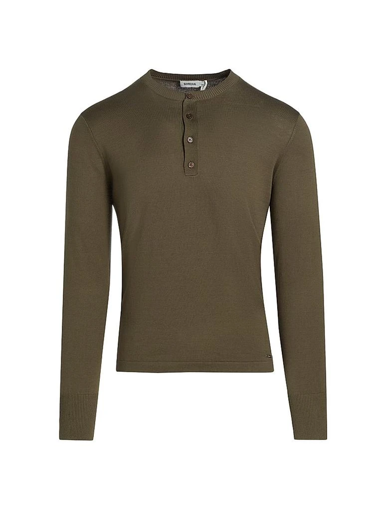 SIMKHAI Dolton Silk-Cotton Henley
