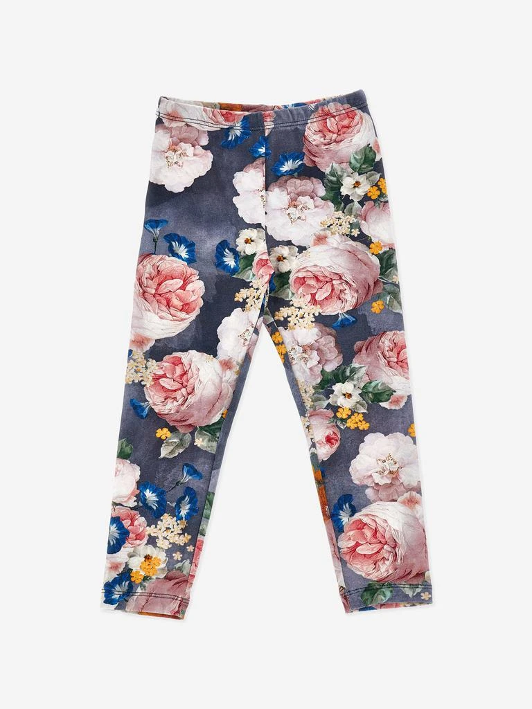 Monnalisa Monnalisa Girls Baroque Roses Leggings Set in Ivory 4