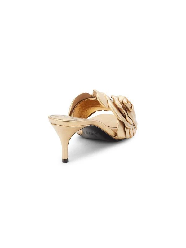 Valentino 51MM Floral Leather Kitten Heel Sandals 3