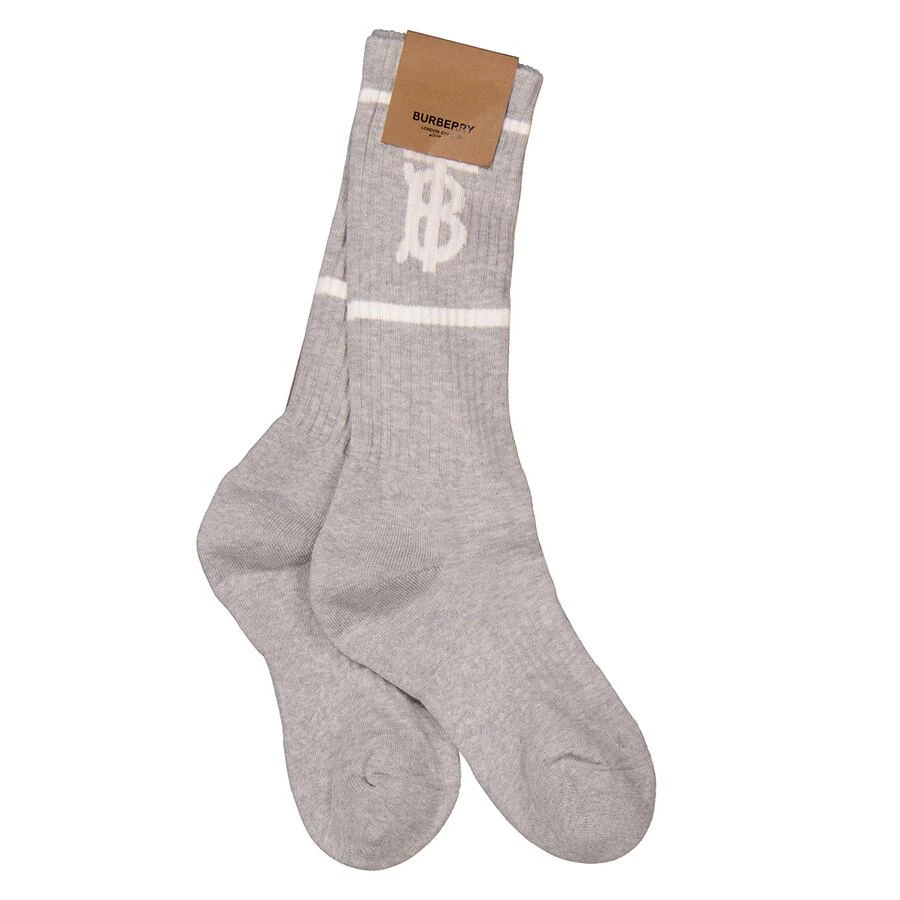 Burberry Burberry Monogram Motif Intarsia Socks In Pebble Grey, Size Small 3