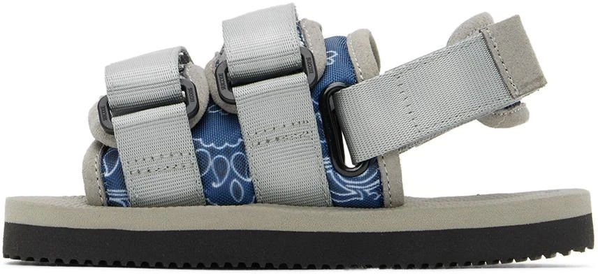 Suicoke Kids Navy 
Gray Moto Sandals 3