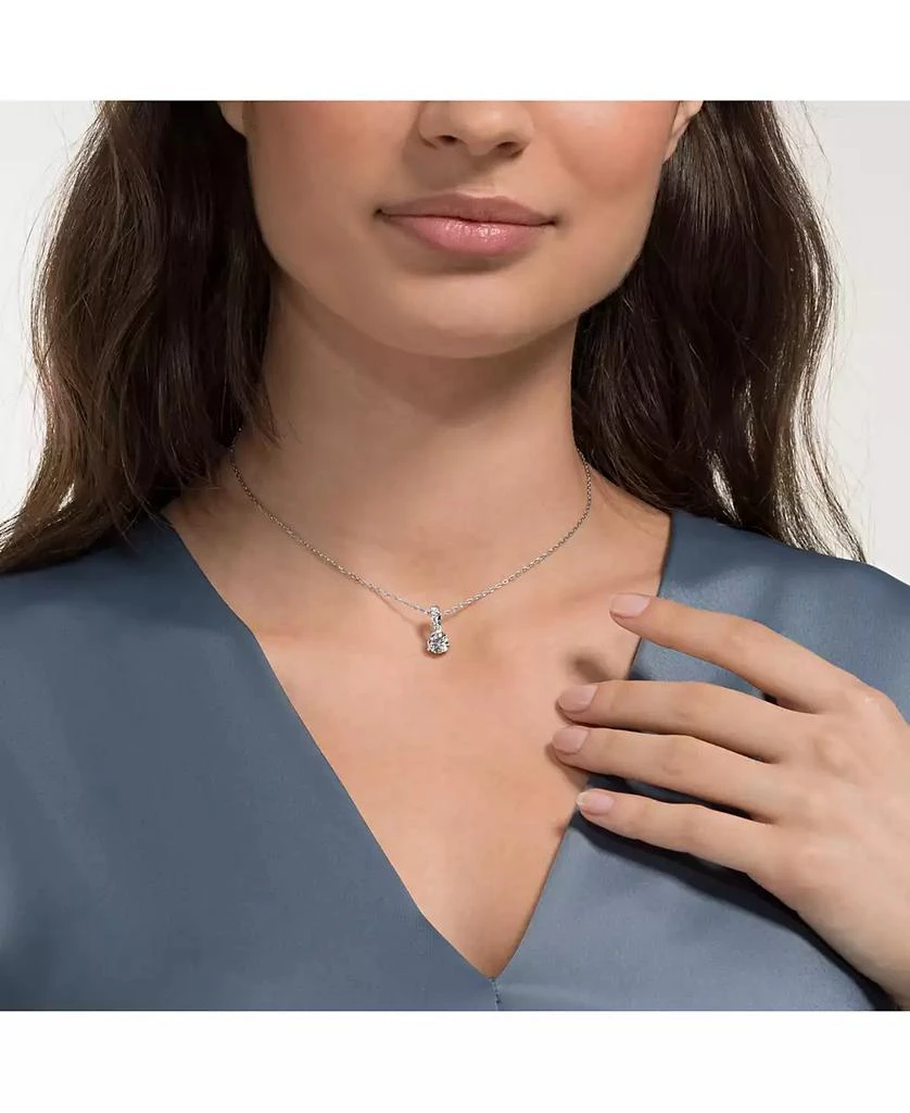 Swarovski Silver-Tone Crystal Solitaire Pendant Necklace, 14-7/8" + 2" extender 4