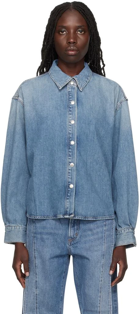 AGOLDE Blue Aiden High Low Denim Shirt 1