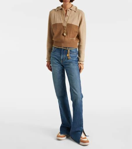 Chloé Nama suede-trimmed leather sneakers 3