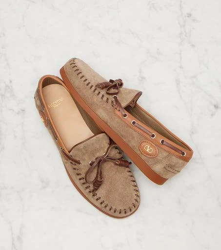 Valentino Palm Avenue VLogo suede boat shoes 5
