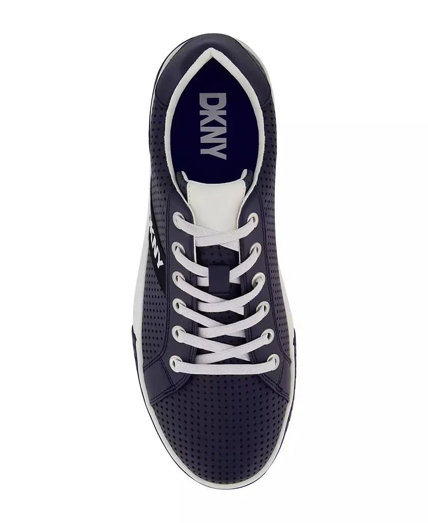 DKNY Men's Perforated Two-Tone Branded Sole Racer Toe Sneakers 7