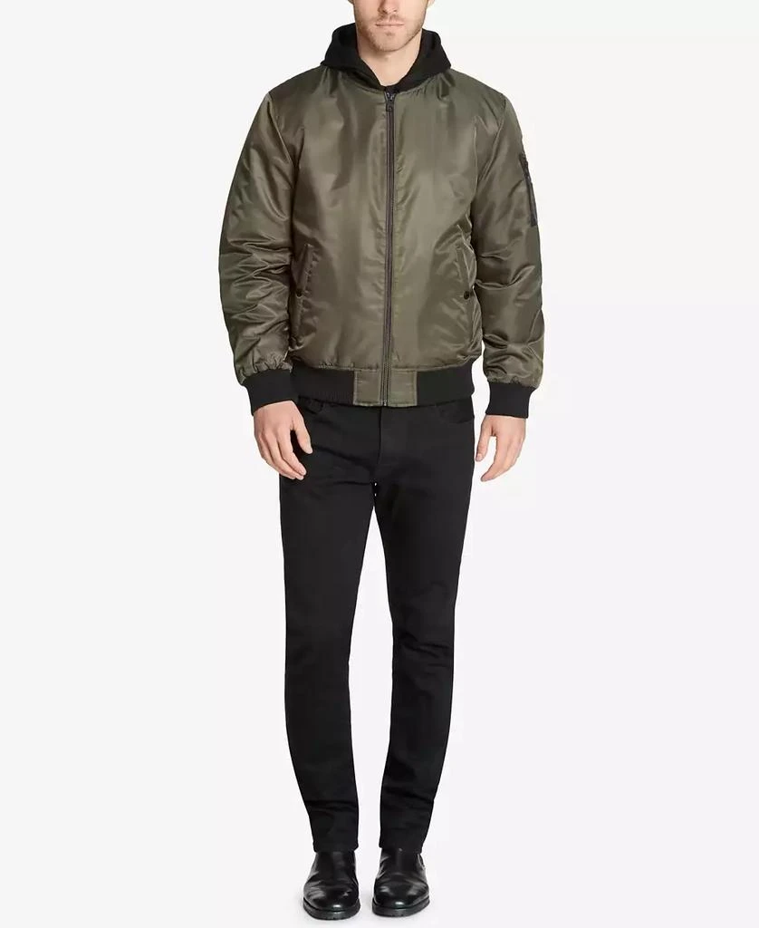 GUESS Men's Bomber Jacket with Removable Hooded Inset 4