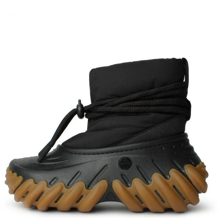 Crocs Echo 208716-0WS Combat Boots Men's US 2 Black Gum Comfort Platform ZPO2954 1