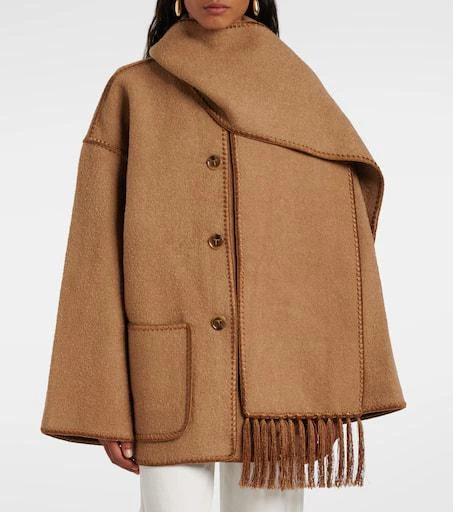 Totême Embroidered wool-blend scarf jacket 4