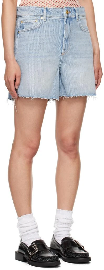 Ganni Blue Heavy Denim Shorts 2