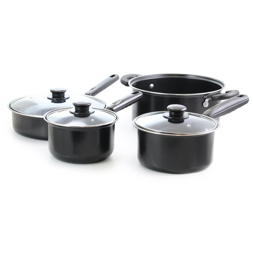 BETTER CHEF 7 Piece Deluxe Non-Stick Cookware Set in Black