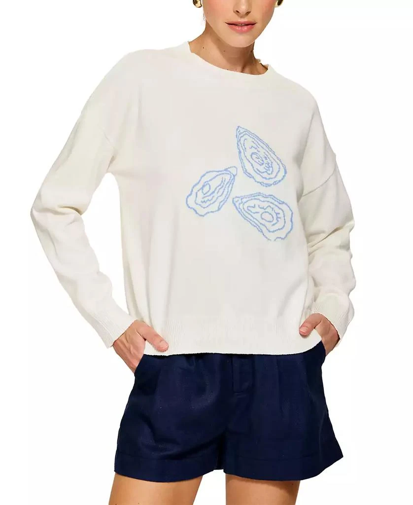 Line & Dot Women's Oyster Motif Crewneck Sweater 1