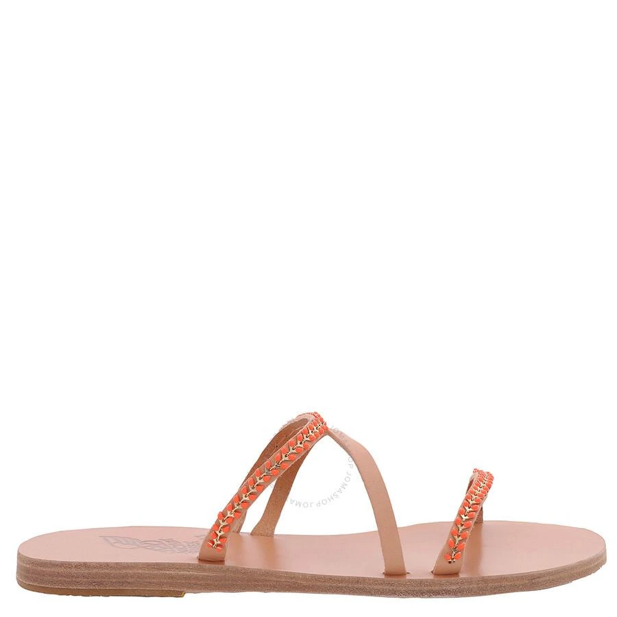 ANCIENT GREEK SANDALS Natural/Coral Apli Polytimi Chain Detail Sandals 1