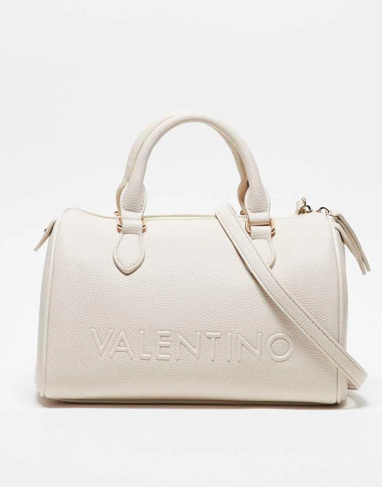 Mario Valentino Valentino rised bowling bag with detachable crossbody strap in ecru 1