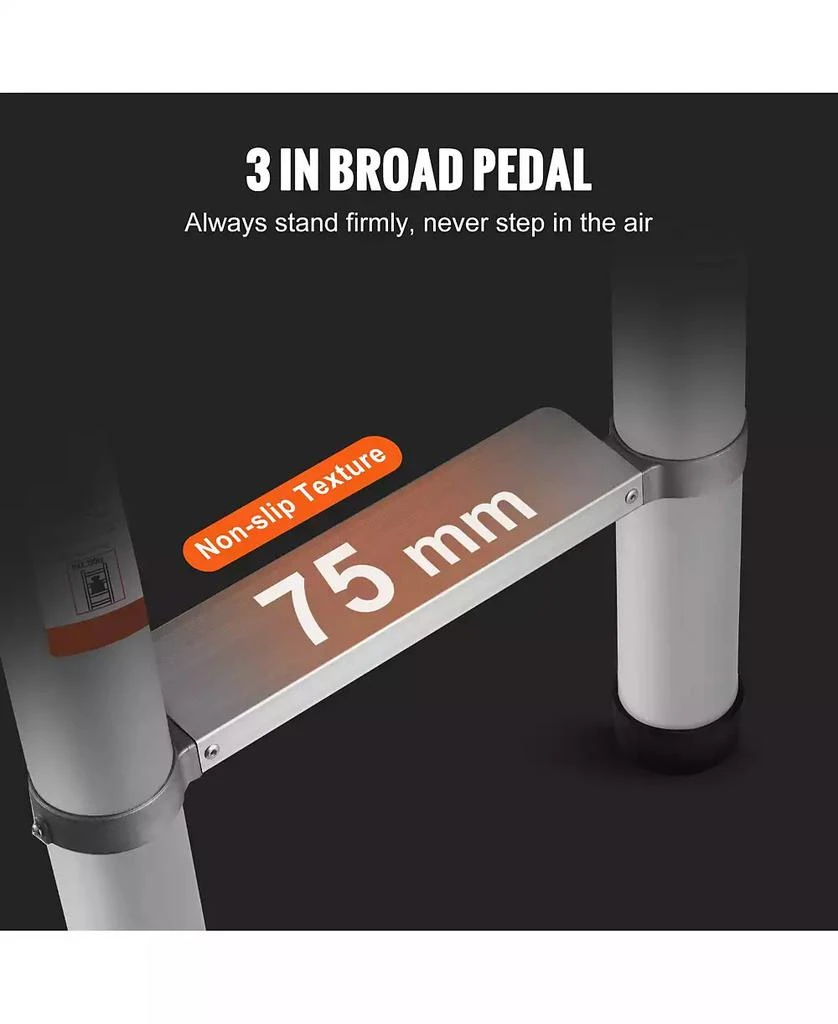 Mecale 15 ft Telescoping Ladder, Aluminum Multi-Button Retraction Extension Ladder, 400 lb Capacity, Non-Slip Feet, ANSI Listed 8