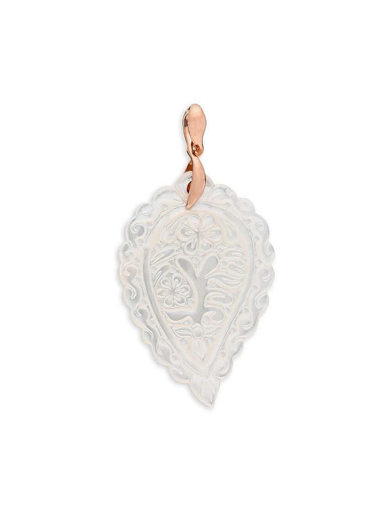 Tamara Comolli India 18K Rose Gold 
Mother-Of-Pearl Leaf Pendant 1