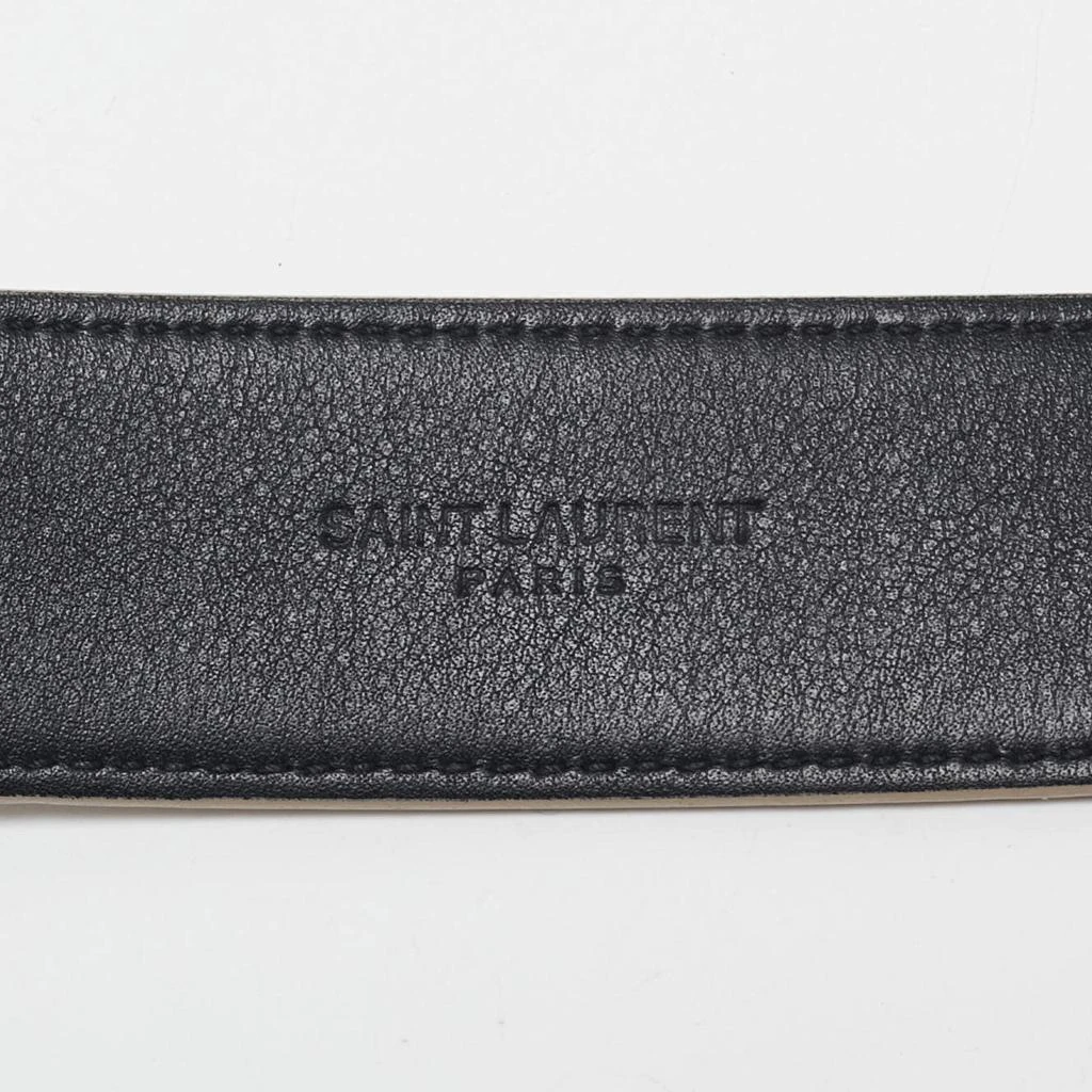 Yves Saint Laurent Saint Laurent Beige Leather Cassandre Belt 70 CM 4